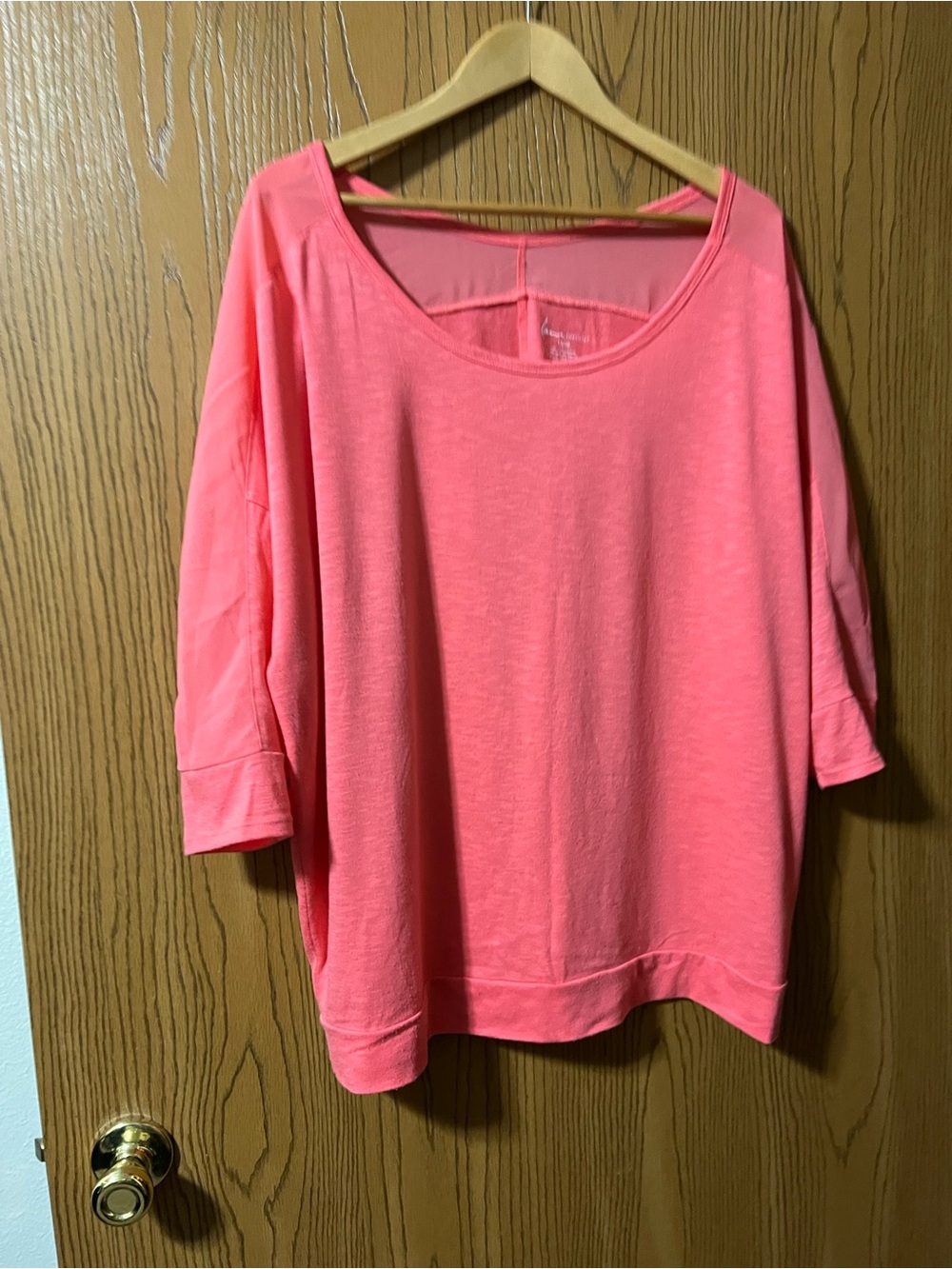 Lane Bryant Neon Coral Pink Scoop Neck Pullover